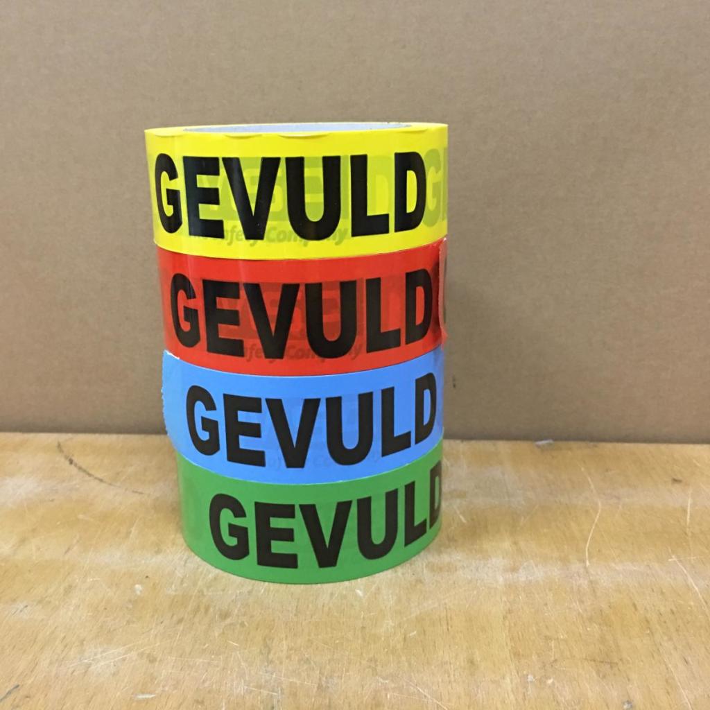 Tape met opdruk Gevuld, set van 4 rollen